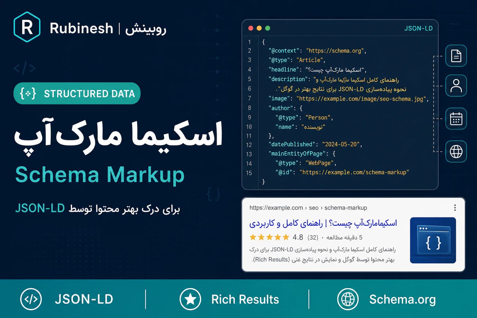 اسکیما مارک آپ و JSON-LD — روبینش | Rubinesh