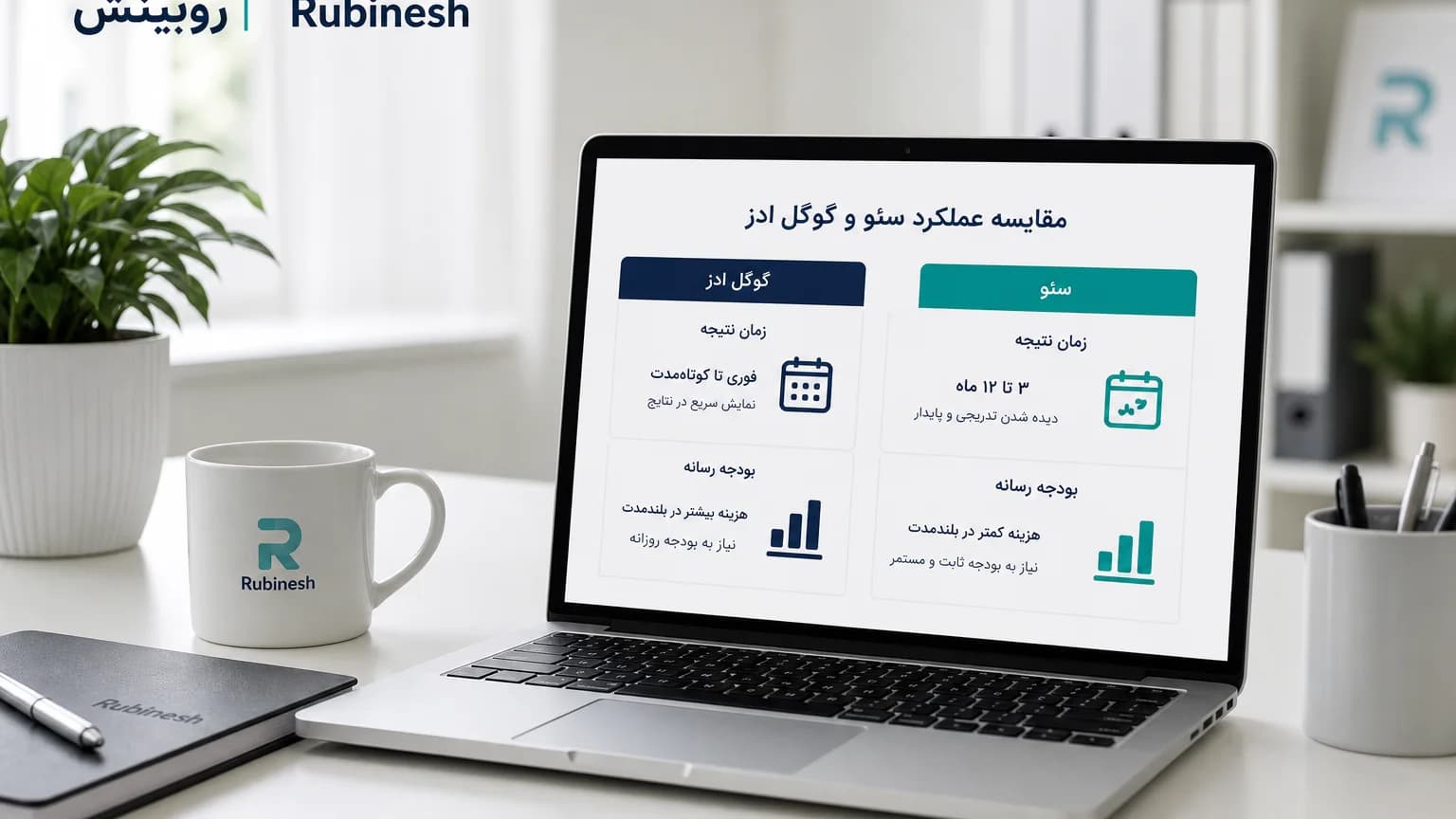 مدت زمان سئو سایت در برابر بازهٔ کوتاه تبلیغ جست‌وجو — روبینش | Rubinesh