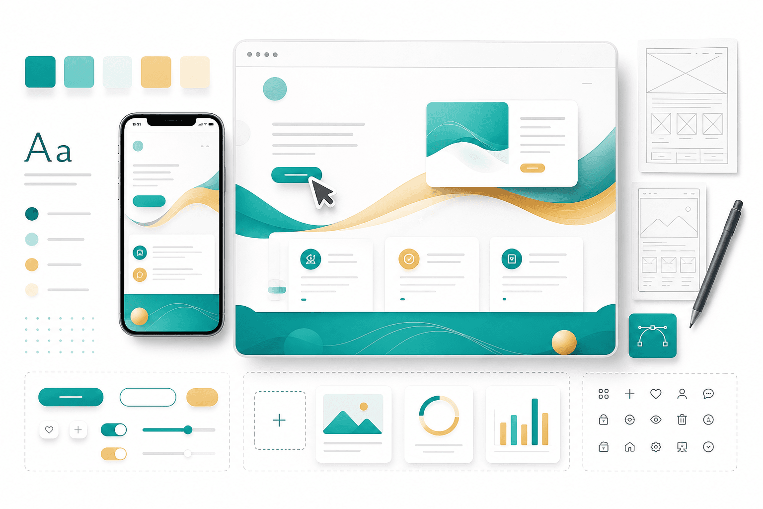 طراحی UI/UX و گرافیک دیجیتال — رابط کاربری حرفهای توسط روبینش