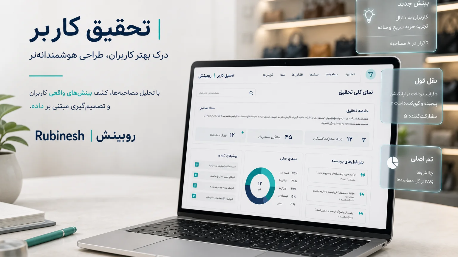 دسته‌بندی شواهد تحقیق کاربر برای ساخت پرسونا از داده — روبینش | Rubinesh