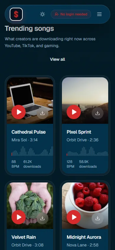 Soundex — نمای موبایل